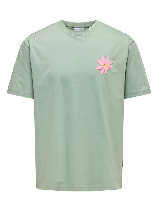Zdjęcie produktu ONLY & SONS Junior Koszulka "Flora" w kolorze zielonym rozmiar: 134/140