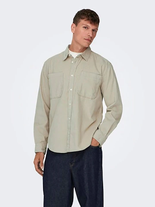 Zdjęcie produktu ONLY & SONS Koszula - Regular fit - w kolorze beżowym rozmiar: XL