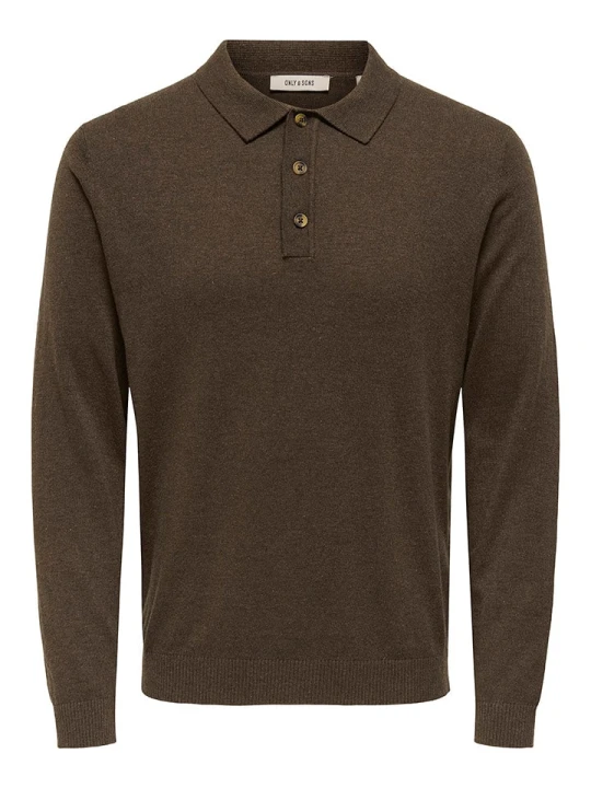 Zdjęcie produktu ONLY & SONS Koszulka polo "Loui" w kolorze ciemnobrązowym rozmiar: XL