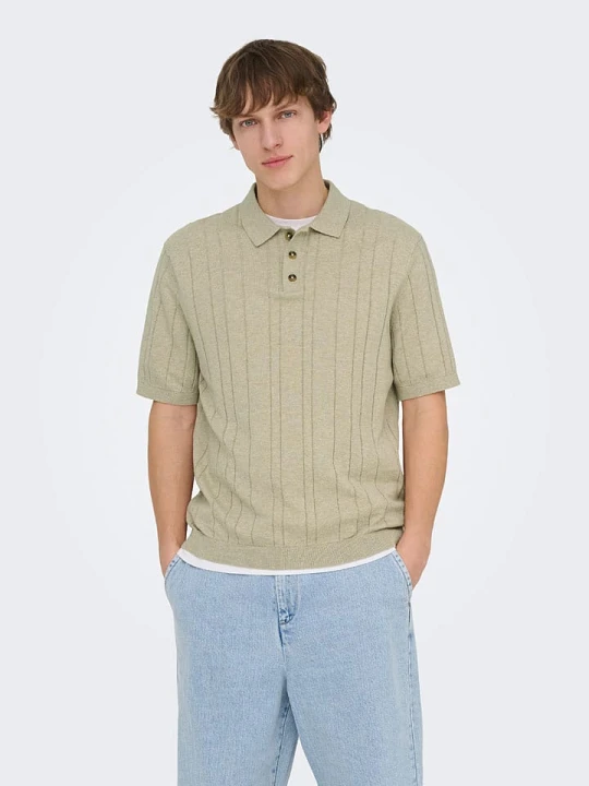 Zdjęcie produktu ONLY & SONS Koszulka polo "Onssofus" w kolorze beżowym rozmiar: XL