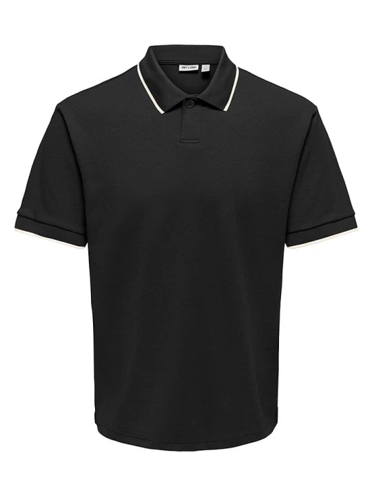 Zdjęcie produktu ONLY & SONS Koszulka polo "Onstomon" w kolorze czarnym rozmiar: XL