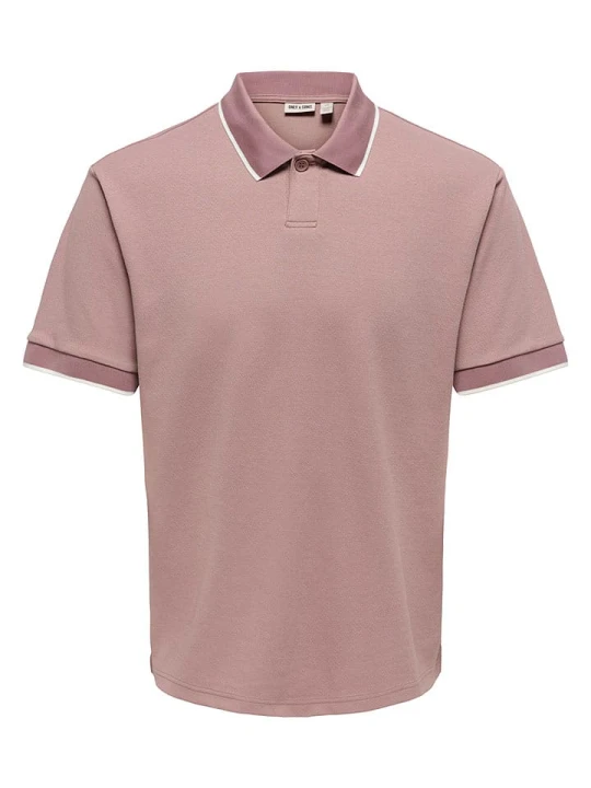 Zdjęcie produktu ONLY & SONS Koszulka polo "Onstomon" w kolorze różowym rozmiar: M