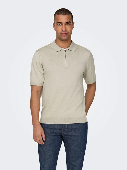 Zdjęcie produktu ONLY & SONS Koszulka polo "Onswyler" w kolorze beżowym rozmiar: XL