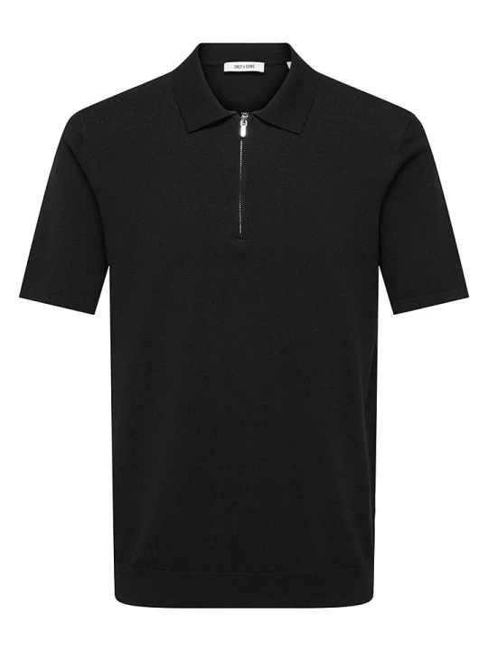 Zdjęcie produktu ONLY & SONS Koszulka polo "Onswyler" w kolorze czarnym rozmiar: L
