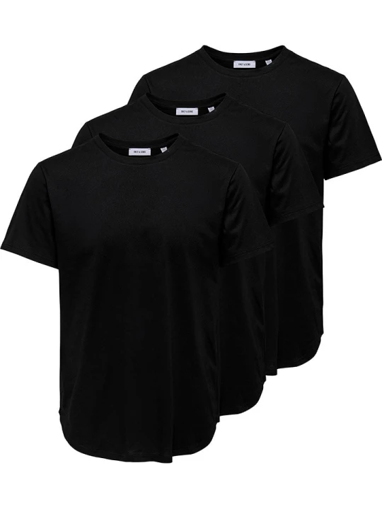 Zdjęcie produktu ONLY & SONS Koszulki (3 szt.) "Jeff" w kolorze czarnym rozmiar: M