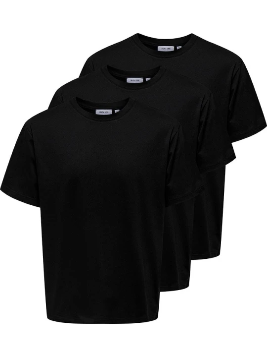 Zdjęcie produktu ONLY & SONS Koszulki (3 szt.) w kolorze czarnym rozmiar: M