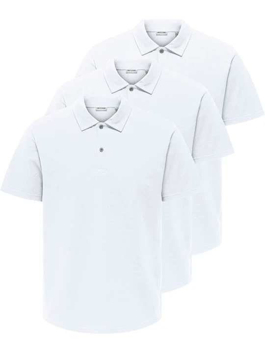 Zdjęcie produktu ONLY & SONS Koszulki polo (3 szt.) "Gordon" w kolorze białym rozmiar: XL