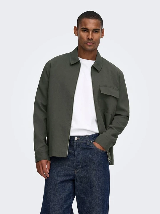 Zdjęcie produktu ONLY & SONS Kurtka koszulowa w kolorze khaki rozmiar: S