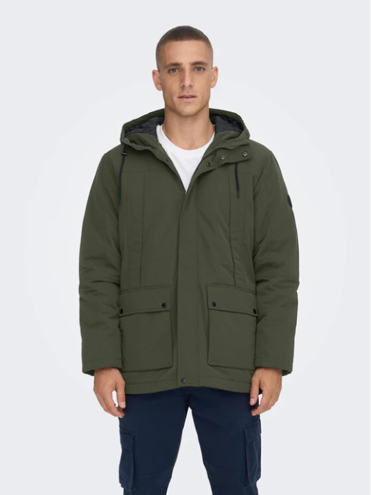 Zdjęcie produktu Only & Sons Kurtka zimowa 22022654 Szary Regular Fit Zielony