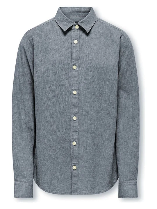 Zdjęcie produktu Only&Sons Lniana koszula "Aiden" w kolorze granatowym rozmiar: 140 Only & Sons