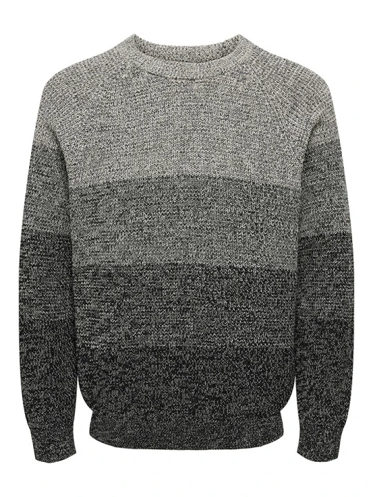 Zdjęcie produktu ONLY & SONS Sweter "Birk" w kolorze czarno-szarym rozmiar: M