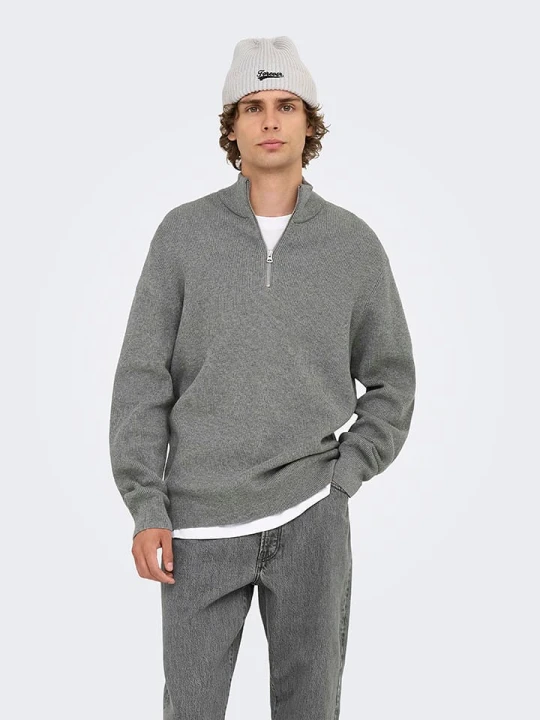 Zdjęcie produktu ONLY & SONS Sweter "Phil" w kolorze szarym rozmiar: M
