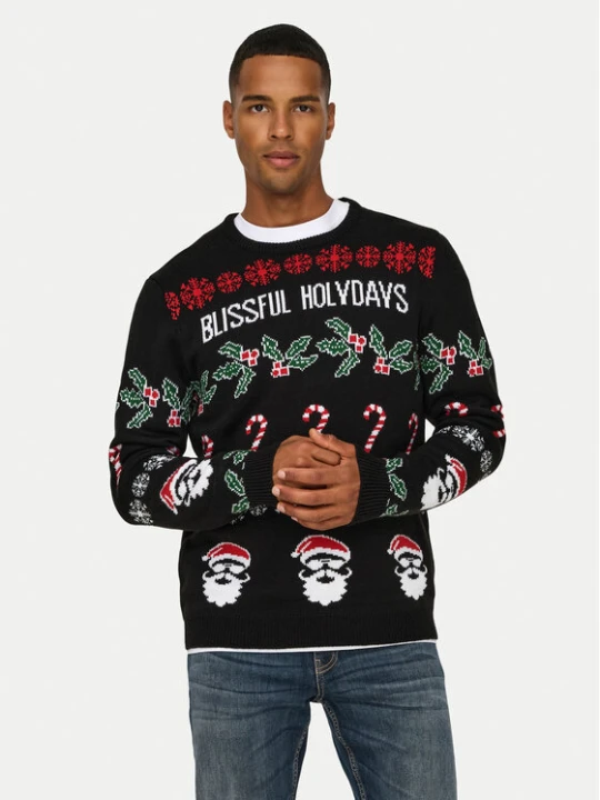 Zdjęcie produktu Only & Sons Sweter Xmas 22031171 Czarny Regular Fit