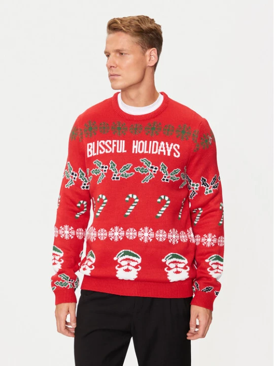 Zdjęcie produktu Only & Sons Sweter Xmas 22031171 Czerwony Regular Fit