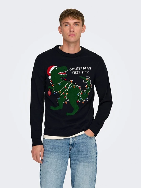 Zdjęcie produktu ONLY & SONS Sweter "Xmas" w kolorze granatowym rozmiar: S