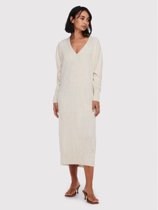 Zdjęcie produktu ONLY Sukienka dzianinowa New Tessa 15236372 Beżowy Regular Fit