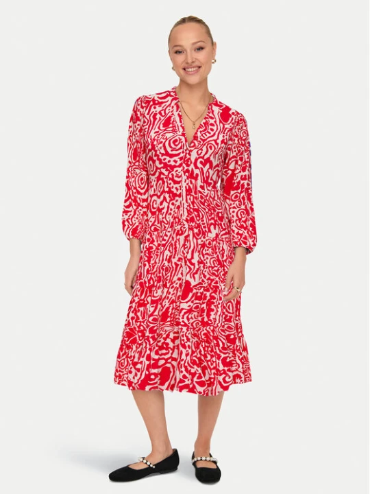 Zdjęcie produktu ONLY Sukienka koszulowa Milana 15308233 Czerwony Loose Fit