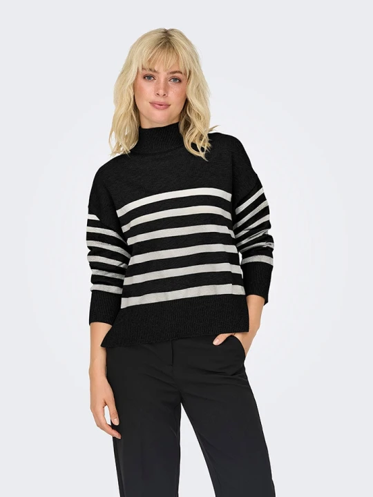 Zdjęcie produktu ONLY Sweter "Bari" w kolorze czarno-białym rozmiar: M