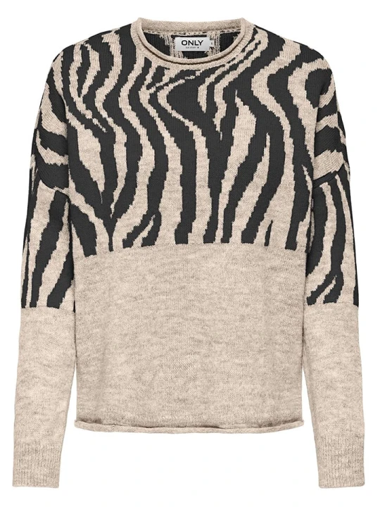 Zdjęcie produktu ONLY Sweter "Jade" w kolorze czarno-beżowym rozmiar: XL