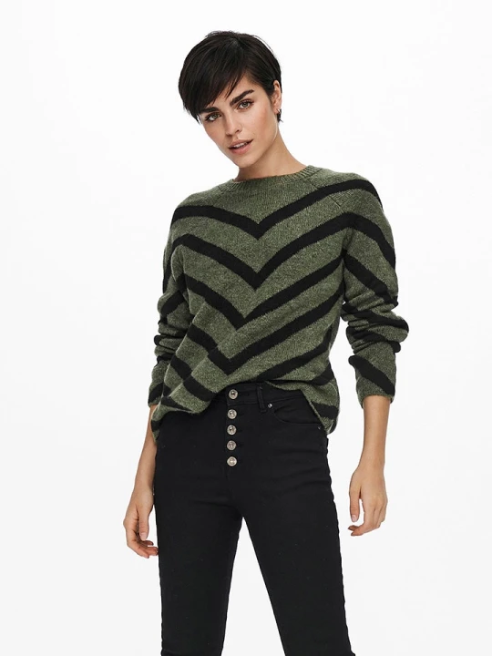 Zdjęcie produktu ONLY Sweter w kolorze oliwkowo-czarnym rozmiar: XS