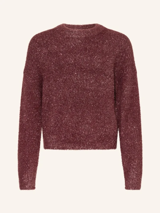 Zdjęcie produktu Only Sweter Z Błyszczącą Przędzą pink CIEMNOCZERWONY