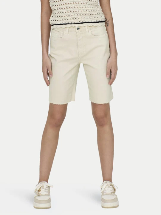 Zdjęcie produktu ONLY Szorty jeansowe Emily 15311258 Écru Mom Fit Kremowy