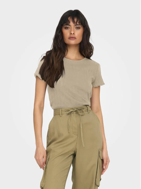 Zdjęcie produktu ONLY T-Shirt Carlotta 15256154 Beżowy Tight Fit