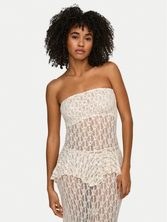 Zdjęcie produktu ONLY Top Aya 15375823 Kremowy Slim Fit
