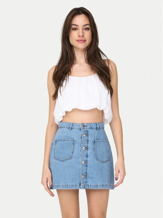 Zdjęcie produktu ONLY Top Lou 15342566 Biały Cropped Fit