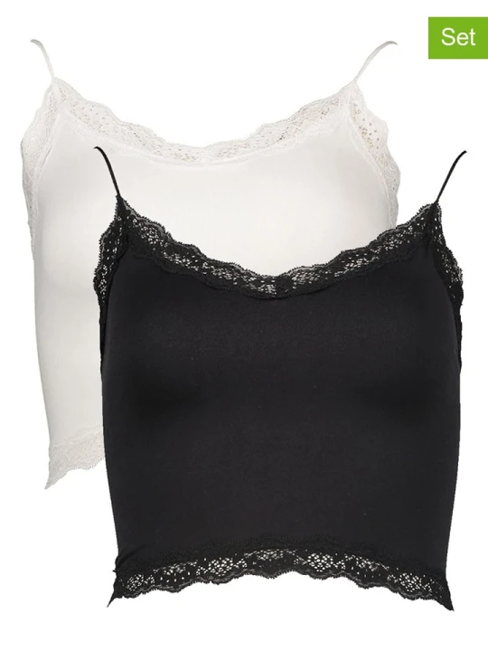 Zdjęcie produktu ONLY Topy (2 szt.) w kolorze czarnym i białym rozmiar: L/XL