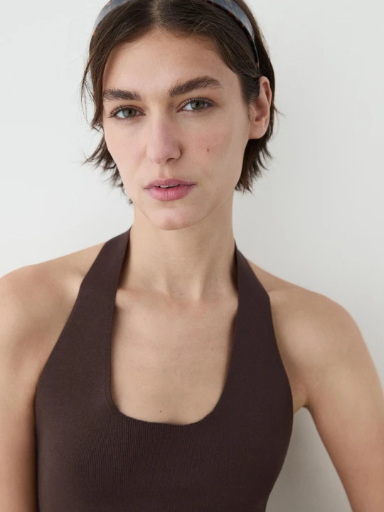 Zdjęcie produktu Opaska Z Rogowym Efektem - Karmelowy - Massimo Dutti - Female