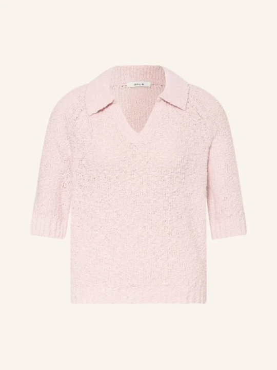 Zdjęcie produktu Opus Dzianinowa Koszulka Polo Posilly Z Tkaniny Bouclé rosa BLADORÓŻOWY