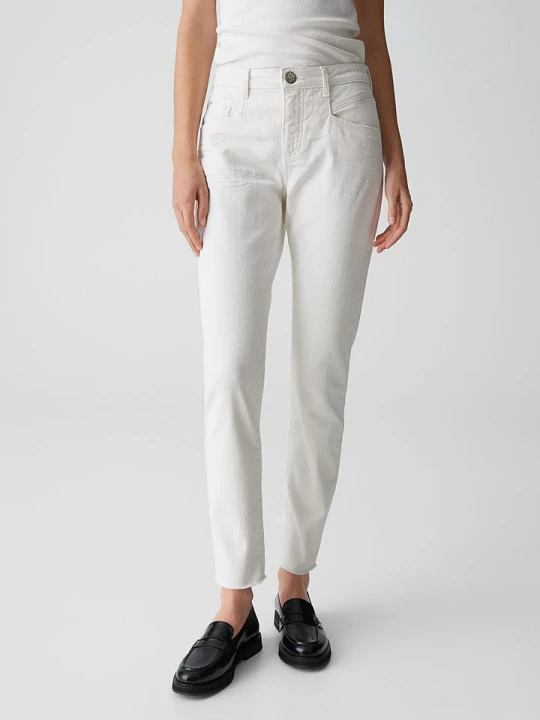 Zdjęcie produktu OPUS Dżinsy "Evita" - Slim fit - w kolorze białym rozmiar: 34/L28