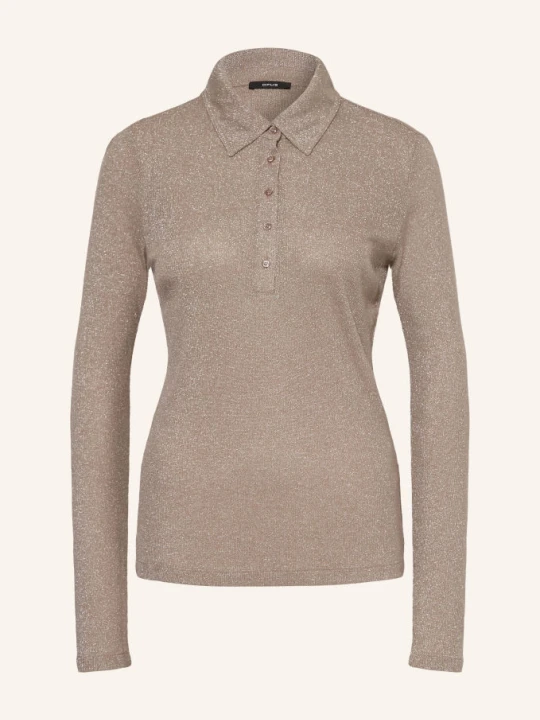 Zdjęcie produktu Opus Koszulka Polo Z Jerseyu Sapippa Z Brokatową Przędzą beige