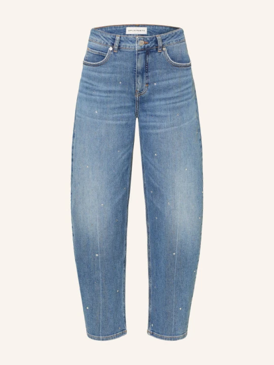 Zdjęcie produktu Opus Pants Jeansy Typu Barrel Mari Clear Z Kamyczkami Ozdobnymi blau