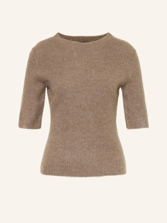 Zdjęcie produktu Opus Sweter Z Dzianiny Pedgi Z Błyszczącą Przędzą beige JASNOBRĄZOWY