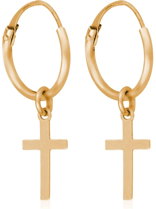Zdjęcie produktu OR ÉCLAT Złote kolczyki-kreole "Croix dorée" rozmiar: onesize