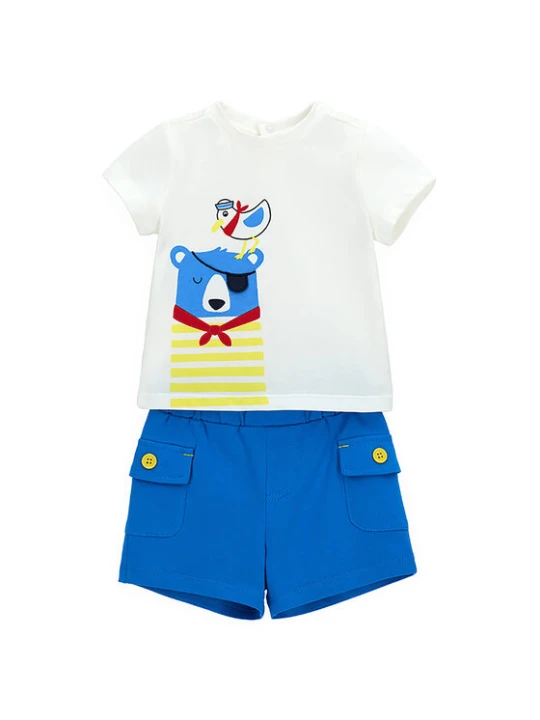 Zdjęcie produktu Original Marines Komplet t-shirt i spodenki DFP6038BM Biały Regular Fit