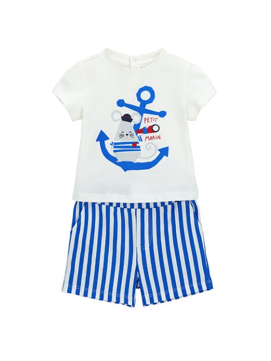 Zdjęcie produktu Original Marines Komplet t-shirt i spodenki DFP6041BM Biały Regular Fit