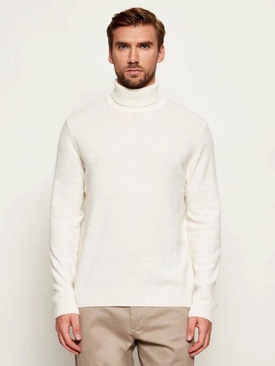 Zdjęcie produktu Oscar Jacobson Golf Salim Rollneck | Regular Fit | z dodatkiem wełny i kaszmiru kremowy