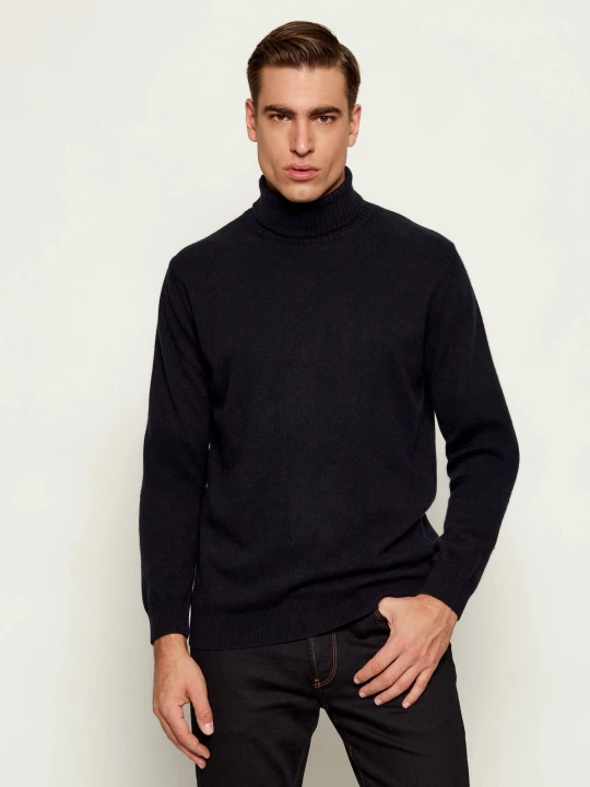 Zdjęcie produktu Oscar Jacobson Golf Salim Rollneck | Regular Fit | z dodatkiem wełny i kaszmiru granatowy