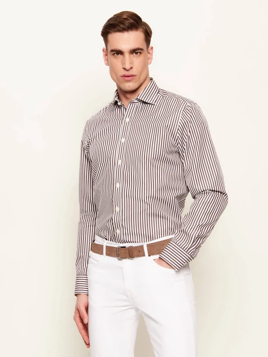 Zdjęcie produktu Oscar Jacobson Koszula Cut Away | Slim Fit brązowy