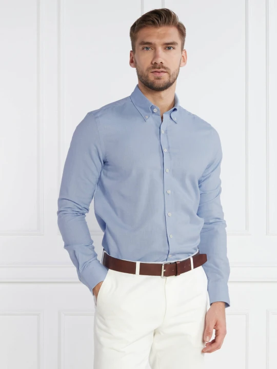 Zdjęcie produktu Oscar Jacobson Koszula Short BD Brushed Flannel | Slim Fit błękitny