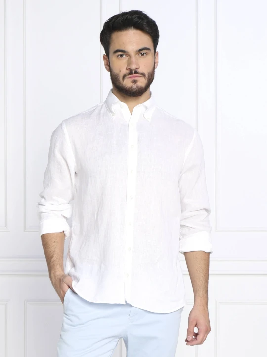 Zdjęcie produktu Oscar Jacobson Lniana koszula Harry 3 | Regular Fit biały