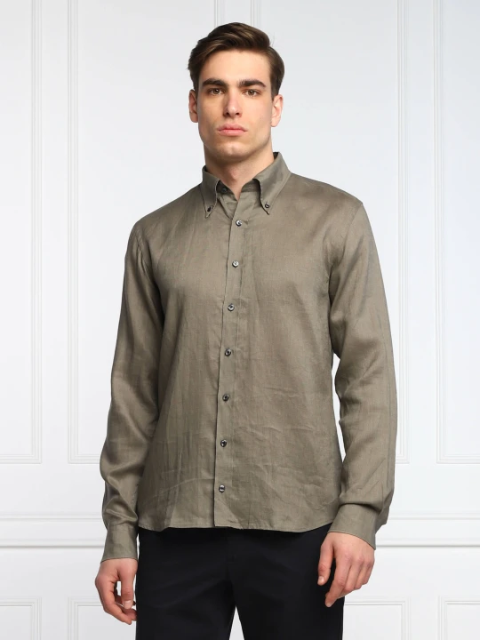 Zdjęcie produktu Oscar Jacobson Lniana koszula Harry 3 | Slim Fit beżowy