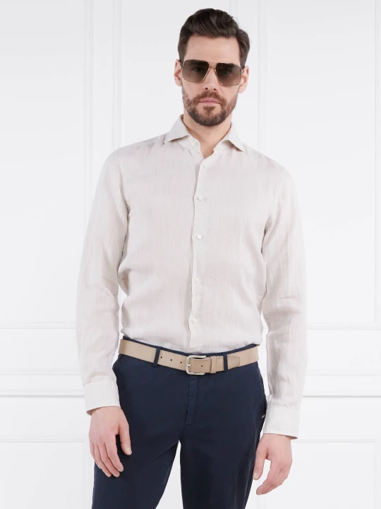 Zdjęcie produktu Oscar Jacobson Lniana koszula | Regular Fit beżowy