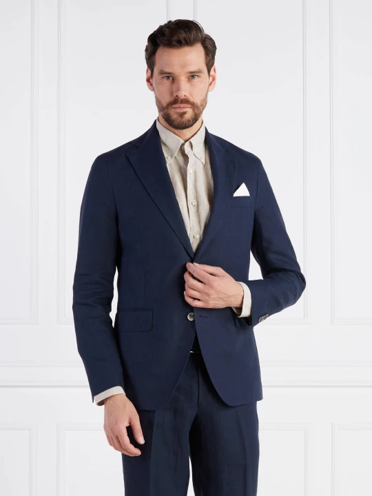 Zdjęcie produktu Oscar Jacobson Lniana marynarka | Regular Fit granatowy