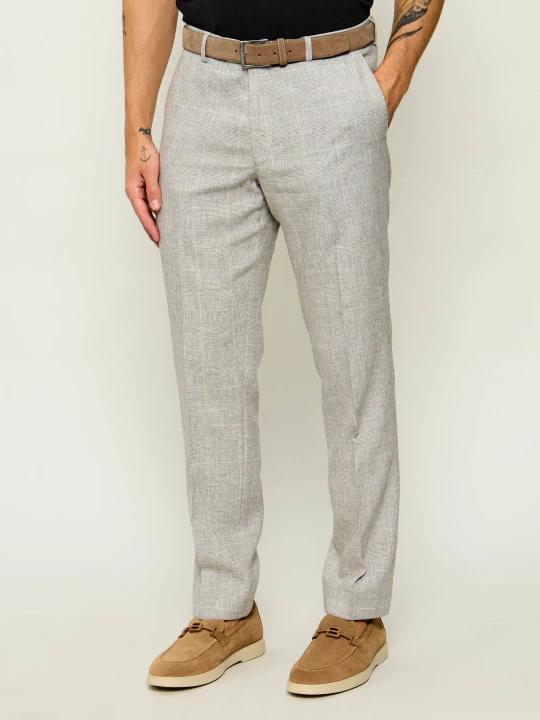 Zdjęcie produktu Oscar Jacobson Lniane spodnie Dandy | Slim Fit beżowy
