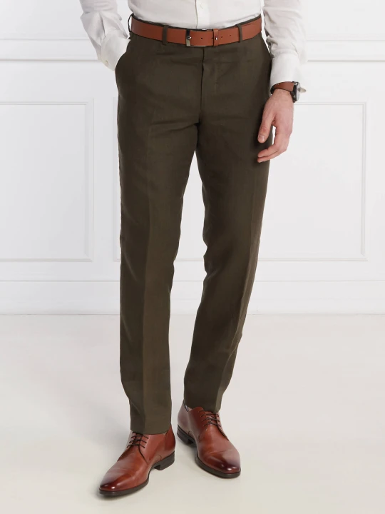 Zdjęcie produktu Oscar Jacobson Lniane spodnie Denz | Regular Fit khaki