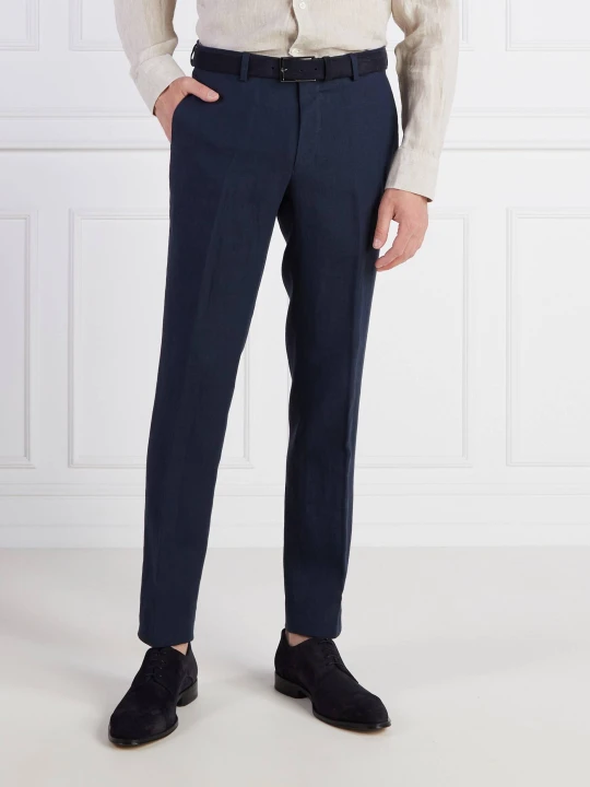 Zdjęcie produktu Oscar Jacobson Lniane spodnie | Regular Fit granatowy